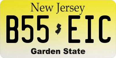 NJ license plate B55EIC