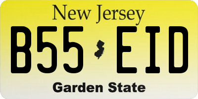 NJ license plate B55EID