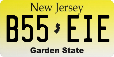 NJ license plate B55EIE
