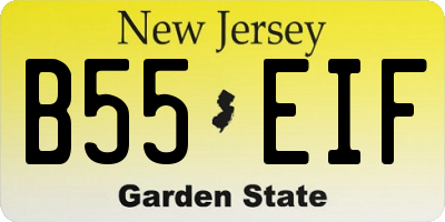 NJ license plate B55EIF