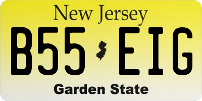 NJ license plate B55EIG