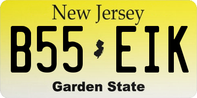 NJ license plate B55EIK