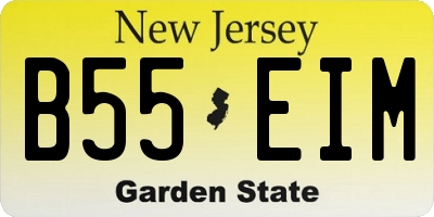 NJ license plate B55EIM