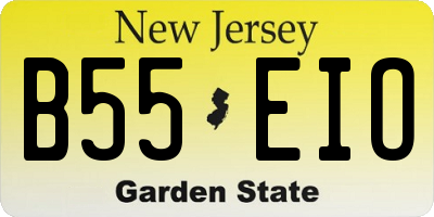 NJ license plate B55EIO