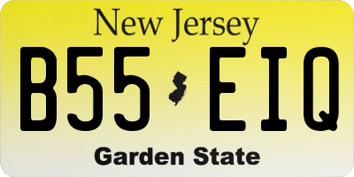 NJ license plate B55EIQ