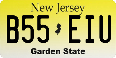 NJ license plate B55EIU