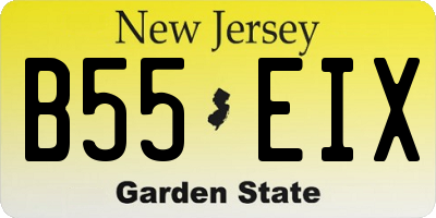 NJ license plate B55EIX