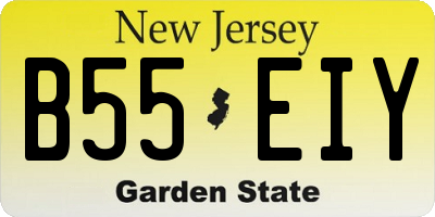 NJ license plate B55EIY