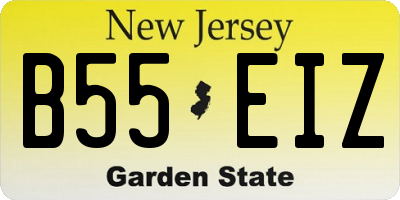 NJ license plate B55EIZ