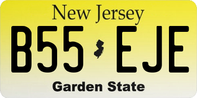 NJ license plate B55EJE