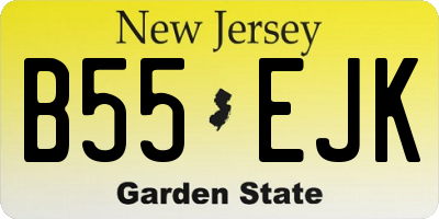 NJ license plate B55EJK