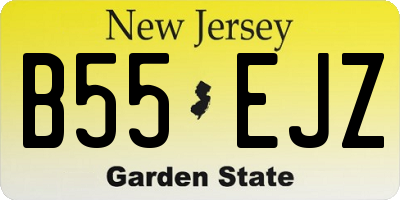 NJ license plate B55EJZ