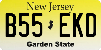 NJ license plate B55EKD