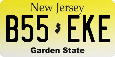 NJ license plate B55EKE