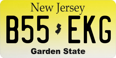 NJ license plate B55EKG