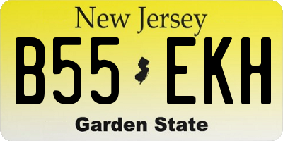 NJ license plate B55EKH