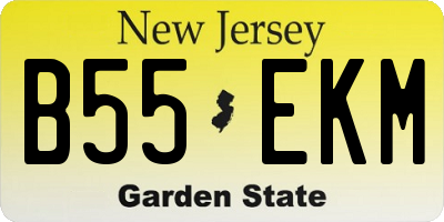 NJ license plate B55EKM
