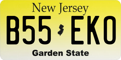 NJ license plate B55EKO
