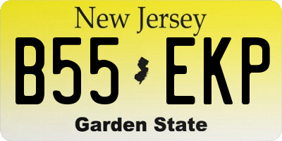 NJ license plate B55EKP