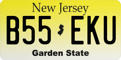 NJ license plate B55EKU