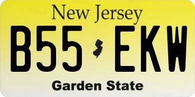 NJ license plate B55EKW