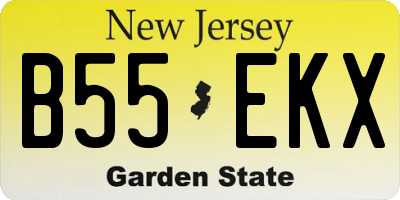 NJ license plate B55EKX