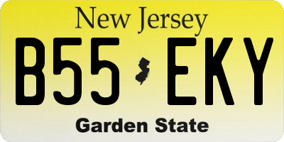 NJ license plate B55EKY