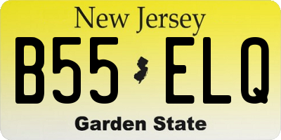 NJ license plate B55ELQ