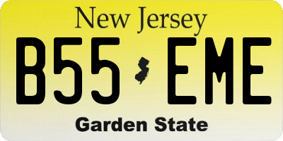 NJ license plate B55EME