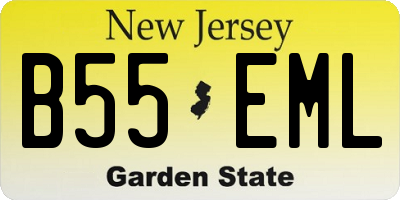 NJ license plate B55EML