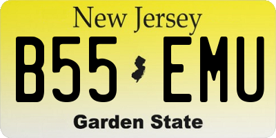 NJ license plate B55EMU