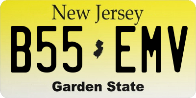 NJ license plate B55EMV