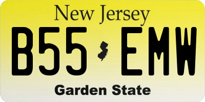 NJ license plate B55EMW