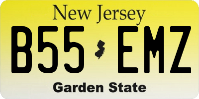 NJ license plate B55EMZ