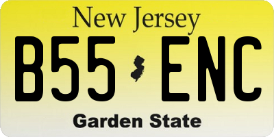 NJ license plate B55ENC