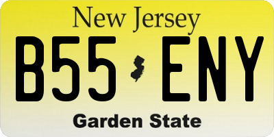 NJ license plate B55ENY