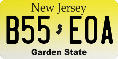 NJ license plate B55EOA