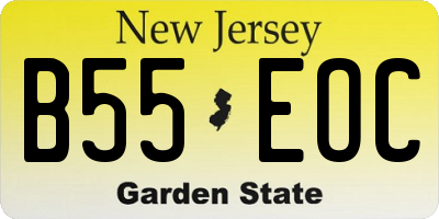 NJ license plate B55EOC