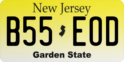 NJ license plate B55EOD
