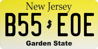 NJ license plate B55EOE