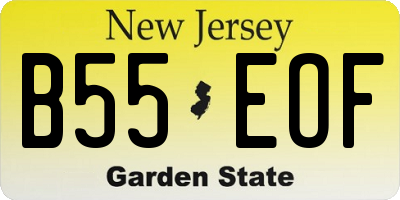 NJ license plate B55EOF