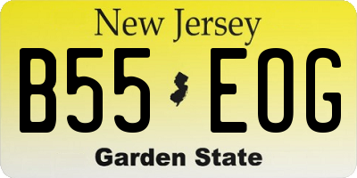 NJ license plate B55EOG
