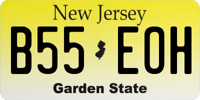 NJ license plate B55EOH