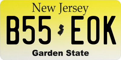NJ license plate B55EOK