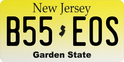 NJ license plate B55EOS