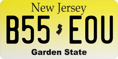 NJ license plate B55EOU