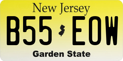 NJ license plate B55EOW