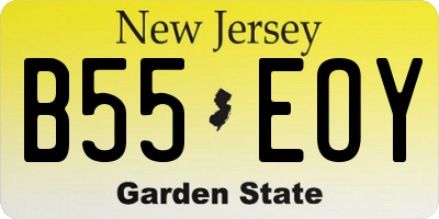 NJ license plate B55EOY