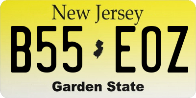NJ license plate B55EOZ