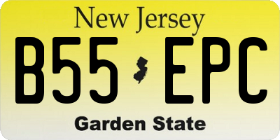 NJ license plate B55EPC